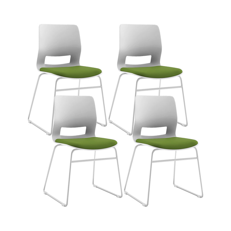 White Frame Conference Chair Contemporary Armless Chair mit Polster