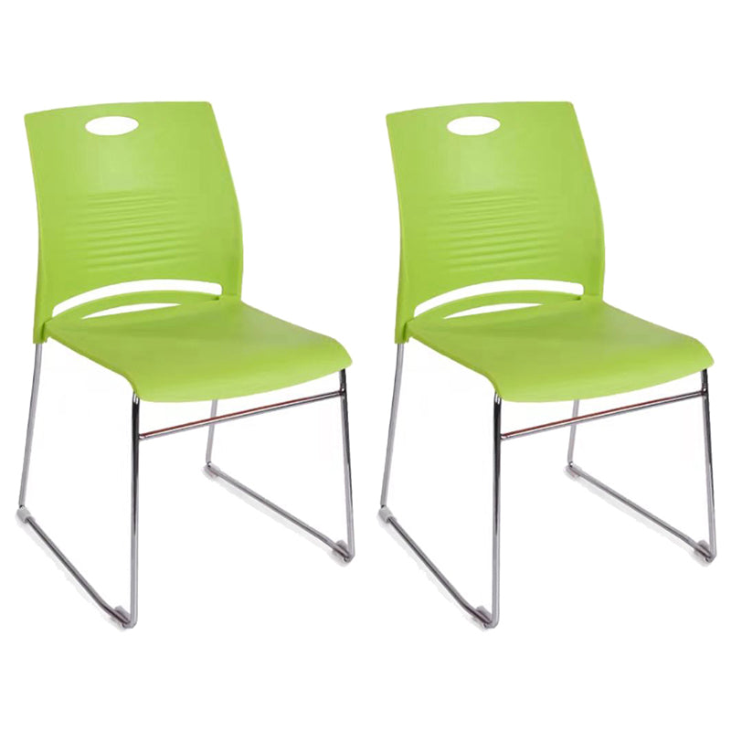 Armloze conferentiestoel met Chrome frame moderne bureaustoel met metalen basis