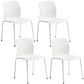 Metal Base Contemporary Armless Office Chair Ergonomic Conference Chair White 4 Piece Set Clearhalo 'furn' 'furn_office_chair' 'Furniture' 'Office Chairs' 'Office Furniture' 'office_chair' 5349583