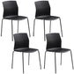 Metal Base Contemporary Armless Office Chair Ergonomic Conference Chair Matte Black 4 Piece Set Clearhalo 'furn' 'furn_office_chair' 'Furniture' 'Office Chairs' 'Office Furniture' 'office_chair' 5349588