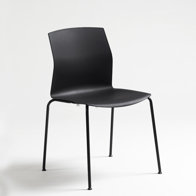 Metal Base Contemporary Armless Office Chair Ergonomic Conference Chair Matte Black 1 Piece Clearhalo 'furn' 'furn_office_chair' 'Furniture' 'Office Chairs' 'Office Furniture' 'office_chair' 5349590