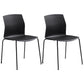 Metal Base Contemporary Armless Office Chair Ergonomic Conference Chair Matte Black 2 Piece Set Clearhalo 'furn' 'furn_office_chair' 'Furniture' 'Office Chairs' 'Office Furniture' 'office_chair' 5349593