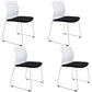 Metal Base Contemporary Armless Office Chair Ergonomic Conference Chair White-Black 4 Piece Set Clearhalo 'furn' 'furn_office_chair' 'Furniture' 'Office Chairs' 'Office Furniture' 'office_chair' 5349594
