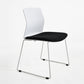 Metal Base Contemporary Armless Office Chair Ergonomic Conference Chair White-Black 1 Piece Clearhalo 'furn' 'furn_office_chair' 'Furniture' 'Office Chairs' 'Office Furniture' 'office_chair' 5349596