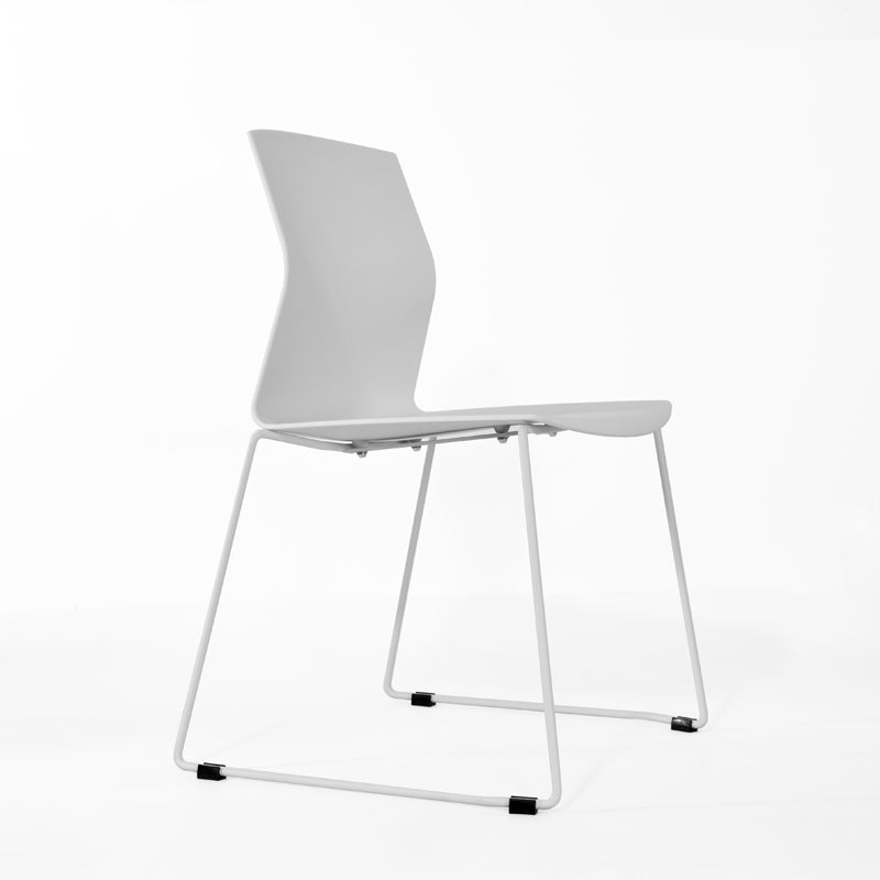Metal Base Contemporary Armless Office Chair Ergonomic Conference Chair Textured White 1 Piece Clearhalo 'furn' 'furn_office_chair' 'Furniture' 'Office Chairs' 'Office Furniture' 'office_chair' 5349602
