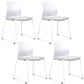 Metal Base Contemporary Armless Office Chair Ergonomic Conference Chair White-Gray 4 Piece Set Clearhalo 'furn' 'furn_office_chair' 'Furniture' 'Office Chairs' 'Office Furniture' 'office_chair' 5349606