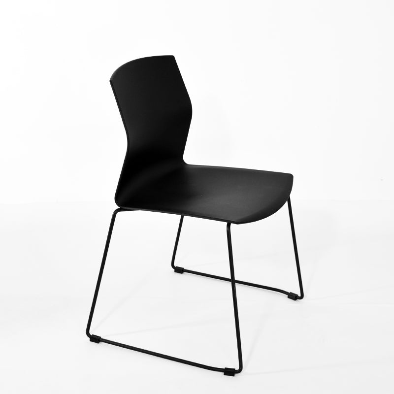 Metal Base Contemporary Armless Office Chair Ergonomic Conference Chair Black 1 Piece Clearhalo 'furn' 'furn_office_chair' 'Furniture' 'Office Chairs' 'Office Furniture' 'office_chair' 5349612