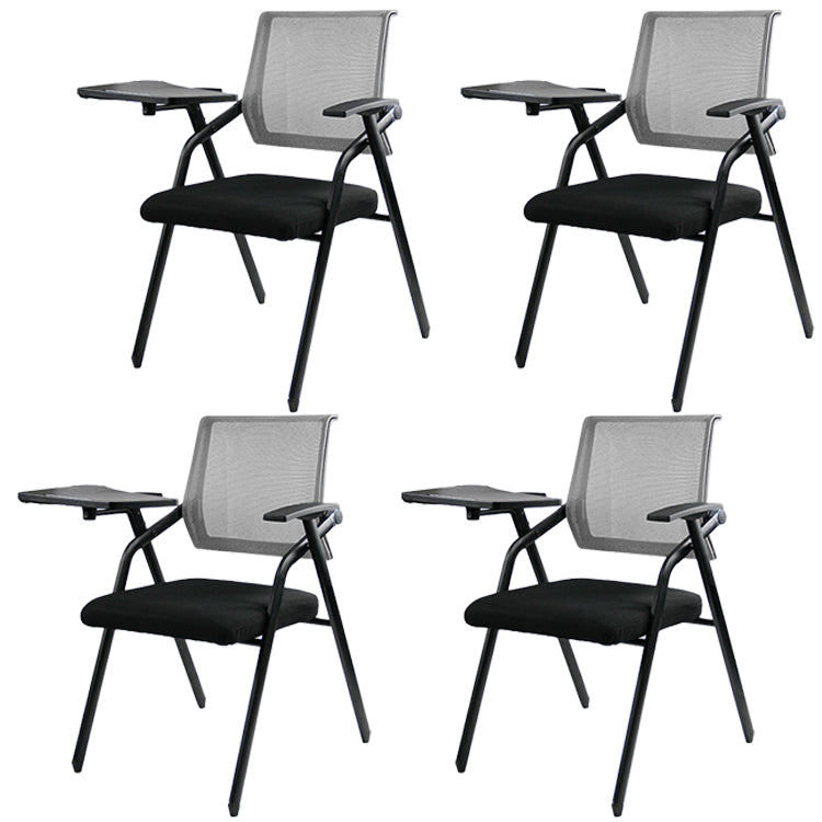 Mesh Mid Back Conference Chair Contemporary Ergonomic Fixed Arms Chairs