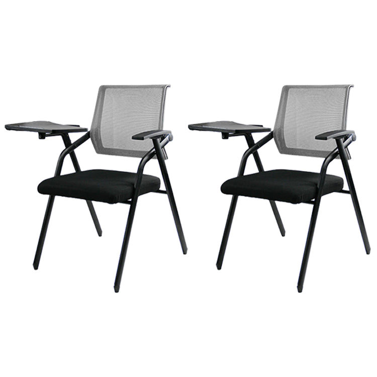 Mesh Mid Back Conference Chair Contemporary Ergonomic Fixed Arms Chairs