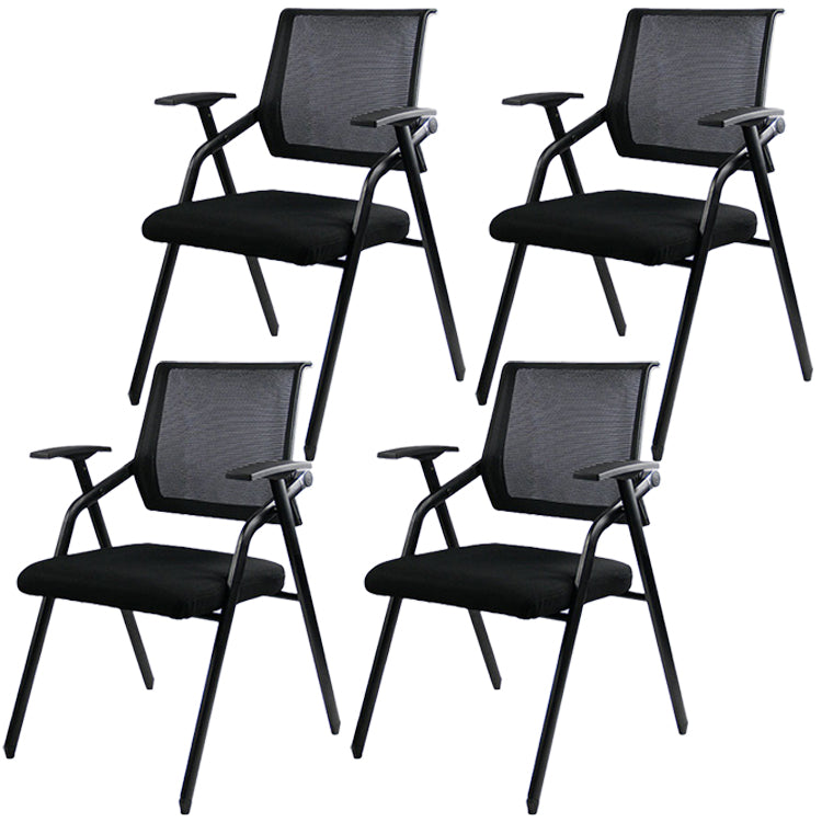 Mesh Mid Back Conference Chair Contemporary Ergonomic Fixed Arms Chairs