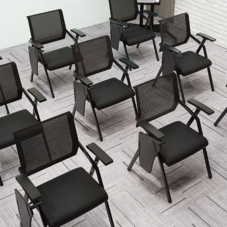 Mesh Mid Back Conference Chair Contemporary Ergonomic Fixed Arms Chairs