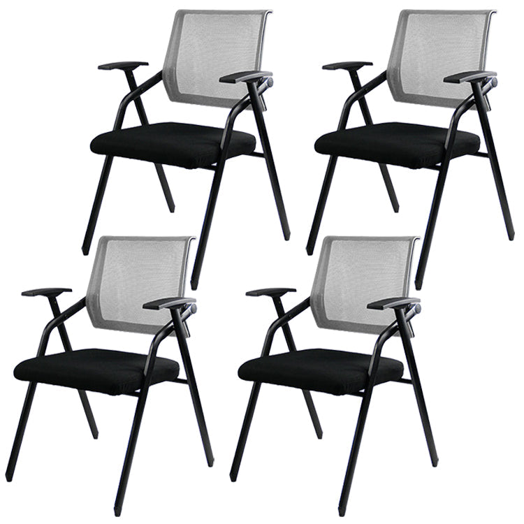 Mesh Mid Back Conference Chair Contemporary Ergonomic Fixed Arms Chairs