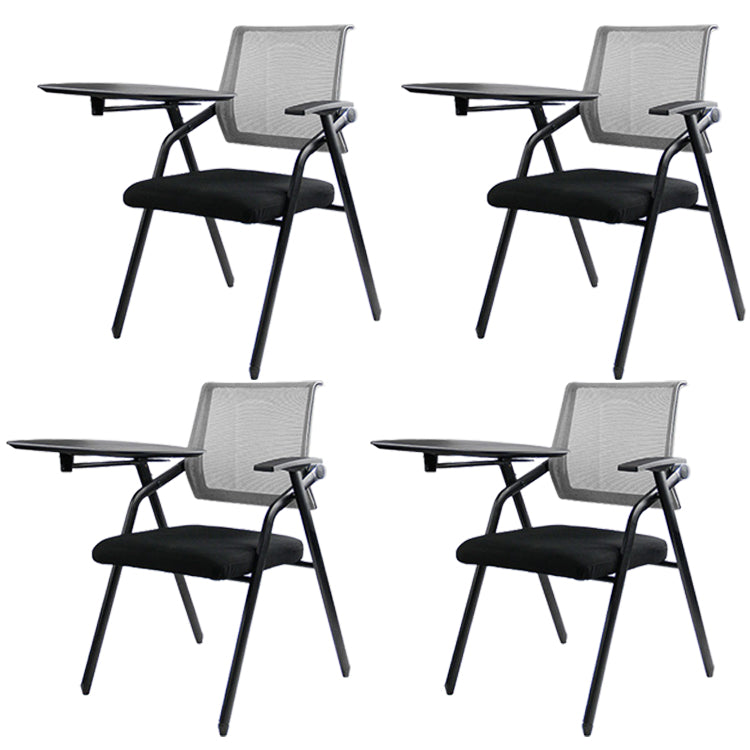 Mesh Mid Back Conference Chair Contemporary Ergonomic Fixed Arms Chairs