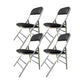 Contemporary Armless Conference Chair Stainless Steel Frame Chair Black 4 Piece Set Clearhalo 'furn' 'furn_office_chair' 'Furniture' 'Office Chairs' 'Office Furniture' 'office_chair' 5349735