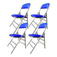 Contemporary Armless Conference Chair Stainless Steel Frame Chair Blue 4 Piece Set Clearhalo 'furn' 'furn_office_chair' 'Furniture' 'Office Chairs' 'Office Furniture' 'office_chair' 5349746