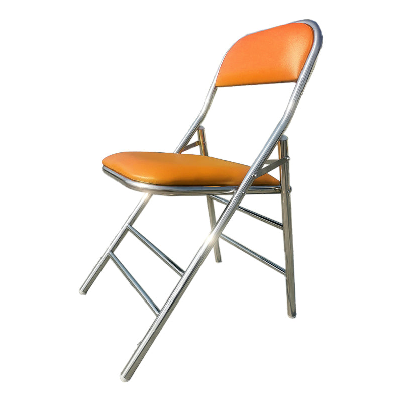 Contemporary Armless Conference Chair Stainless Steel Frame Chair Orange 1 Piece Clearhalo 'furn' 'furn_office_chair' 'Furniture' 'Office Chairs' 'Office Furniture' 'office_chair' 5349755