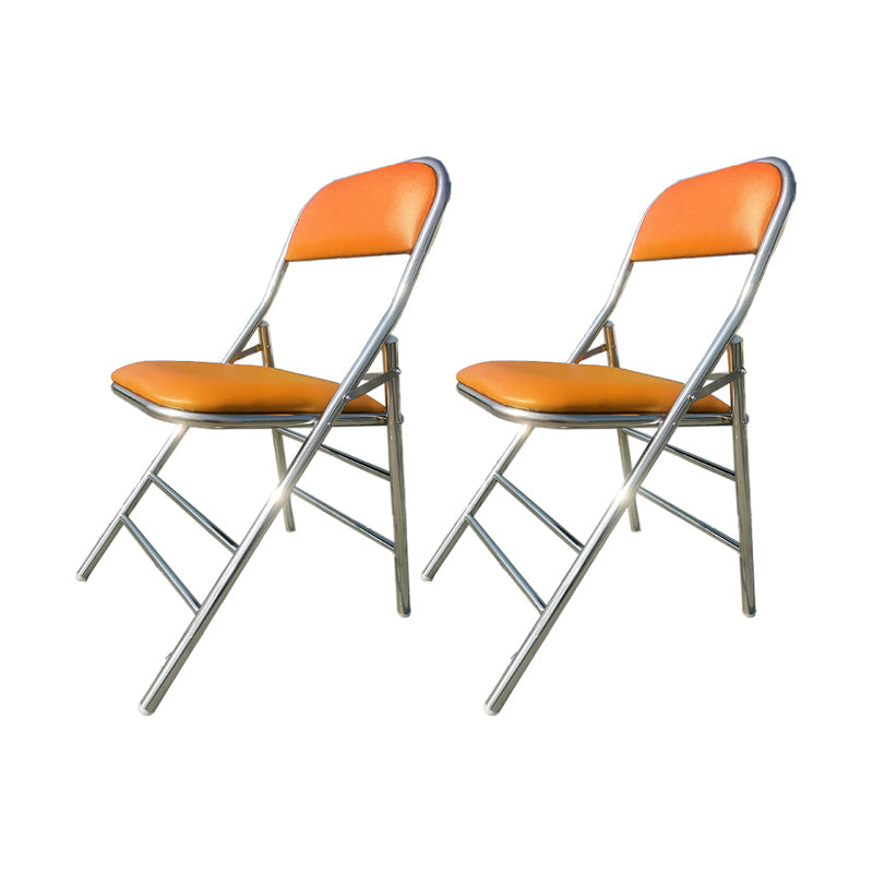 Contemporary Armless Conference Chair Stainless Steel Frame Chair Orange 2 Piece Set Clearhalo 'furn' 'furn_office_chair' 'Furniture' 'Office Chairs' 'Office Furniture' 'office_chair' 5349756