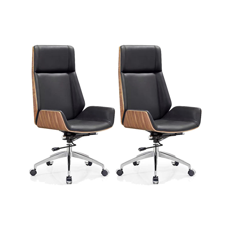 Metal Base Contemporary Armless Desk Chair Ergonomic Mid-Back Office Chair 2 Piece Set High-Back (Over 22 in.) Clearhalo 'furn' 'furn_office_chair' 'Furniture' 'Office Chairs' 'Office Furniture' 'office_chair' 5349761
