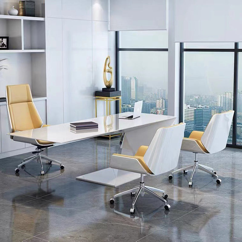 Metal Base Contemporary Armless Desk Chair Ergonomic Mid-Back Office Chair Clearhalo 'furn' 'furn_office_chair' 'Furniture' 'Office Chairs' 'Office Furniture' 'office_chair' 5349762