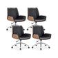 Metal Base Contemporary Armless Desk Chair Ergonomic Mid-Back Office Chair 4 Piece Set Mid-Back (14-22 in.) Clearhalo 'furn' 'furn_office_chair' 'Furniture' 'Office Chairs' 'Office Furniture' 'office_chair' 5349770