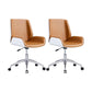 Metal Base Contemporary Armless Desk Chair Ergonomic Mid-Back Office Chair Orange White 2 Piece Set Mid-Back (14-22 in.) Clearhalo 'furn' 'furn_office_chair' 'Furniture' 'Office Chairs' 'Office Furniture' 'office_chair' 5349779