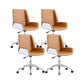 Metal Base Contemporary Armless Desk Chair Ergonomic Mid-Back Office Chair Orange White 4 Piece Set Mid-Back (14-22 in.) Clearhalo 'furn' 'furn_office_chair' 'Furniture' 'Office Chairs' 'Office Furniture' 'office_chair' 5349780