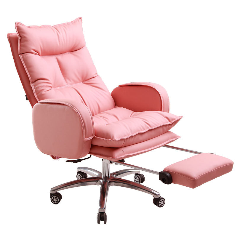 Ergonomische gestoffeerde taakstoel Moderne faux lederen arm bureau stoel