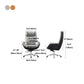 Moderner Arm Home Office Stuhl gepolstert Hight Back Desk Chair mit Rädern