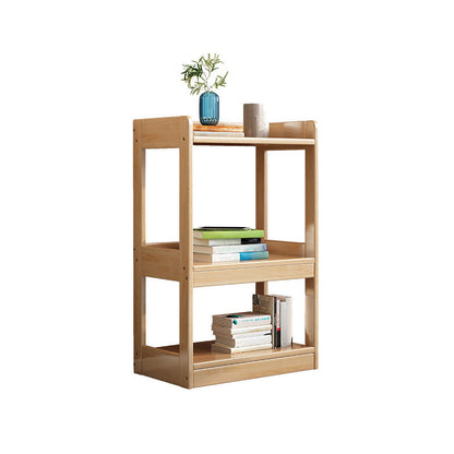 Contemporary Rubberwood Bookshelf Open Back Bookcase for Home Office 25.2"L x 11.8"W x 36.2"H Natural Clearhalo 'Bookcases' 'furn' 'furn_bookcases' 'Furniture' 'Office Furniture' 5350093