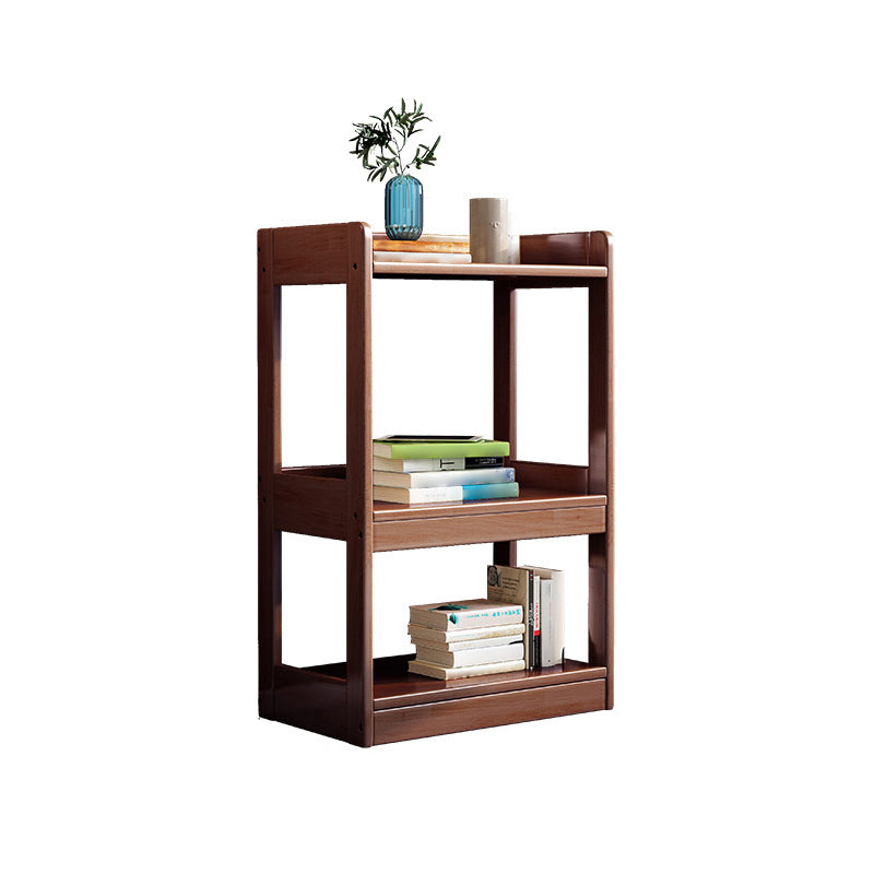 Contemporary Rubberwood Bookshelf Open Back Bookcase for Home Office 25.2"L x 11.8"W x 36.2"H Walnut Clearhalo 'Bookcases' 'furn' 'furn_bookcases' 'Furniture' 'Office Furniture' 5350094