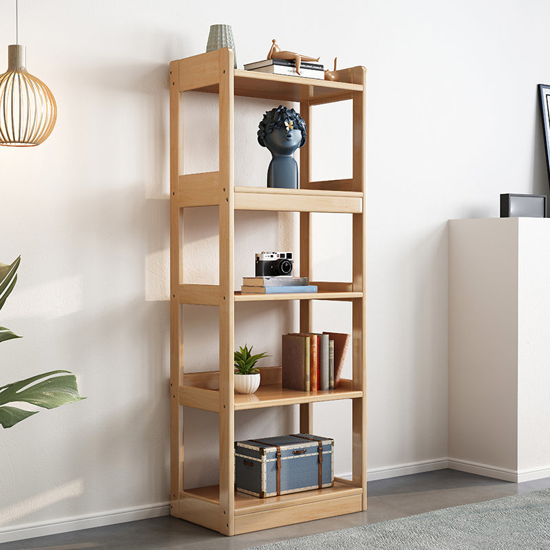 Contemporary Rubberwood Bookshelf Open Back Bookcase for Home Office Clearhalo 'Bookcases' 'furn' 'furn_bookcases' 'Furniture' 'Office Furniture' 5350095