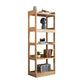 Contemporary Rubberwood Bookshelf Open Back Bookcase for Home Office 25.2"L x 11.8"W x 63"H Natural Clearhalo 'Bookcases' 'furn' 'furn_bookcases' 'Furniture' 'Office Furniture' 5350100