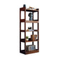 Contemporary Rubberwood Bookshelf Open Back Bookcase for Home Office 25.2"L x 11.8"W x 63"H Walnut Clearhalo 'Bookcases' 'furn' 'furn_bookcases' 'Furniture' 'Office Furniture' 5350102