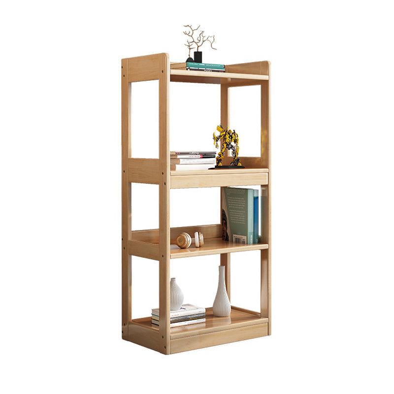 Contemporary Rubberwood Bookshelf Open Back Bookcase for Home Office 25.2"L x 11.8"W x 50.8"H Natural Clearhalo 'Bookcases' 'furn' 'furn_bookcases' 'Furniture' 'Office Furniture' 5350104