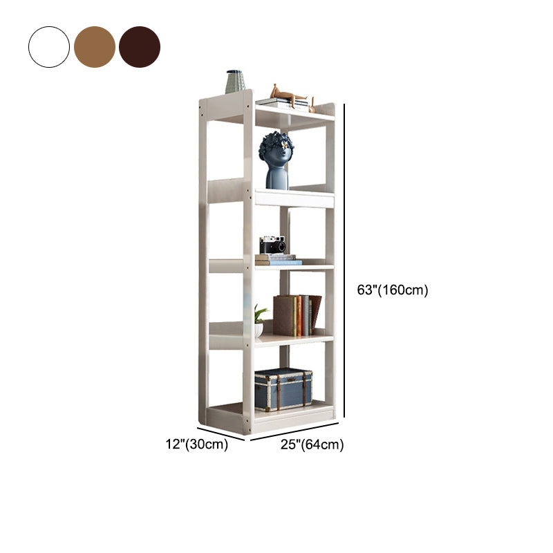 Contemporary Rubberwood Bookshelf Open Back Bookcase for Home Office Clearhalo 'Bookcases' 'furn' 'furn_bookcases' 'Furniture' 'Office Furniture' 5350113