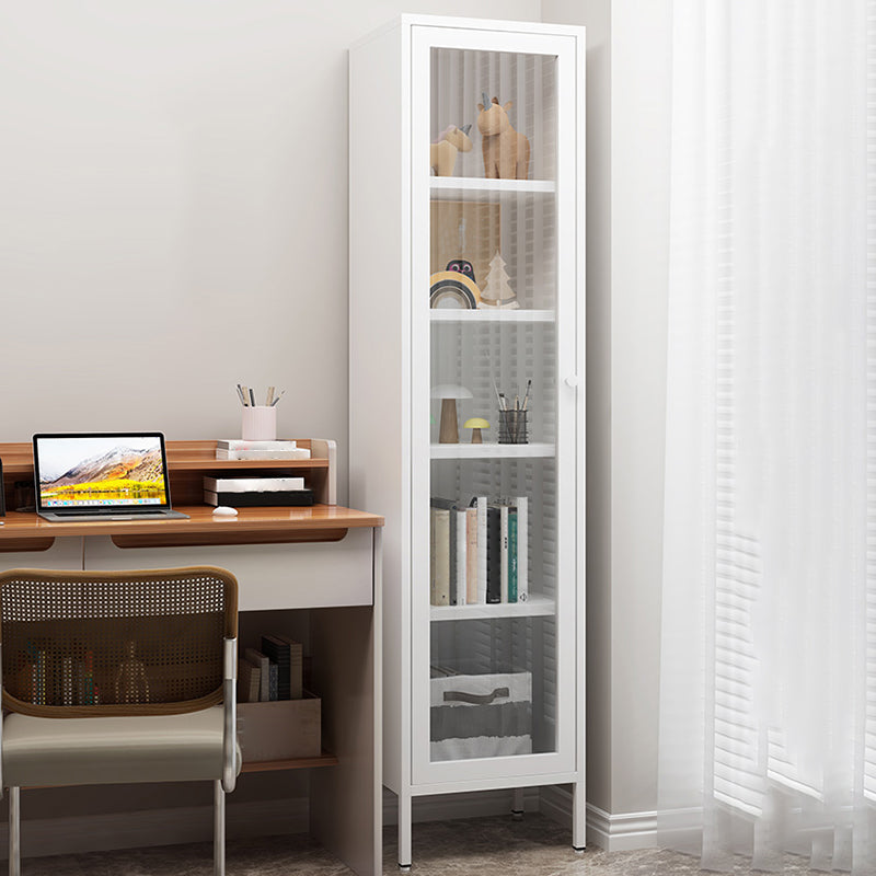 Modern Bookshelf Metal Closed Back Bookcase with Door for Office Clearhalo 'Bookcases' 'furn' 'furn_bookcases' 'Furniture' 'Office Furniture' 5350114