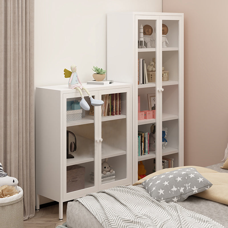 Modern Bookshelf Metal Closed Back Bookcase with Door for Office Clearhalo 'Bookcases' 'furn' 'furn_bookcases' 'Furniture' 'Office Furniture' 5350117