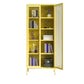 Modern Bookshelf Metal Closed Back Bookcase with Door for Office 27.6"L x 13.8"W x 70.9"H Yellow Clearhalo 'Bookcases' 'furn' 'furn_bookcases' 'Furniture' 'Office Furniture' 5350121
