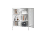 Modern Bookshelf Metal Closed Back Bookcase with Door for Office 31.5"L x 13.8"W x 40"H White Clearhalo 'Bookcases' 'furn' 'furn_bookcases' 'Furniture' 'Office Furniture' 5350129