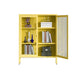 Modern Bookshelf Metal Closed Back Bookcase with Door for Office 31.5"L x 13.8"W x 40"H Yellow Clearhalo 'Bookcases' 'furn' 'furn_bookcases' 'Furniture' 'Office Furniture' 5350131