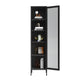 Modern Bookshelf Metal Closed Back Bookcase with Door for Office 15.7"L x 13.8"W x 70.9"H Black Clearhalo 'Bookcases' 'furn' 'furn_bookcases' 'Furniture' 'Office Furniture' 5350134