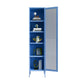 Modern Bookshelf Metal Closed Back Bookcase with Door for Office 15.7"L x 13.8"W x 70.9"H Dark Blue Clearhalo 'Bookcases' 'furn' 'furn_bookcases' 'Furniture' 'Office Furniture' 5350139