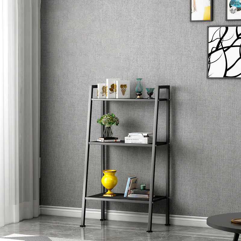 Contemporary Ladder Bookshelf Metal Open Back Bookcase for Home Office