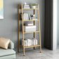 Contemporary Ladder Bookshelf Metal Open Back Bookcase for Home Office