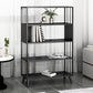 Modern Style Metal Bookshelf Black Open Back Bookcase for Home Office Clearhalo 'Bookcases' 'furn' 'furn_bookcases' 'Furniture' 'Office Furniture' 5350227