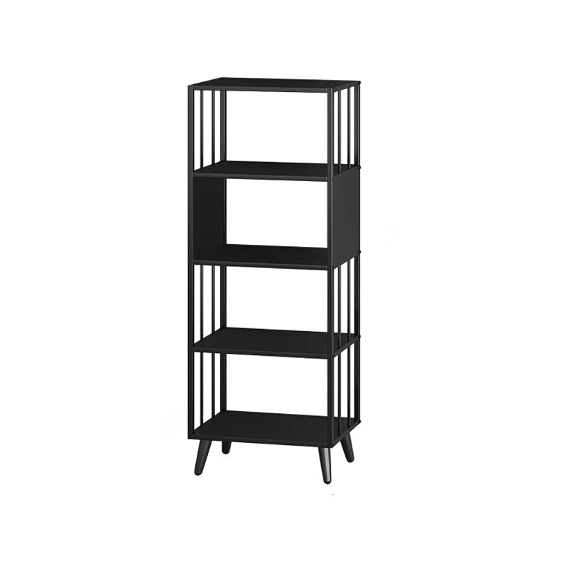 Modern Style Metal Bookshelf Black Open Back Bookcase for Home Office 23.6"L x 11.8"W x 56.3"H Clearhalo 'Bookcases' 'furn' 'furn_bookcases' 'Furniture' 'Office Furniture' 5350229