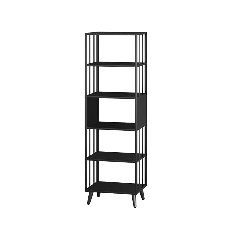 Modern Style Metal Bookshelf Black Open Back Bookcase for Home Office 23.6"L x 11.8"W x 68.9"H Clearhalo 'Bookcases' 'furn' 'furn_bookcases' 'Furniture' 'Office Furniture' 5350231