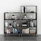 Modern Style Metal Bookshelf Black Open Back Bookcase for Home Office Clearhalo 'Bookcases' 'furn' 'furn_bookcases' 'Furniture' 'Office Furniture' 5350232