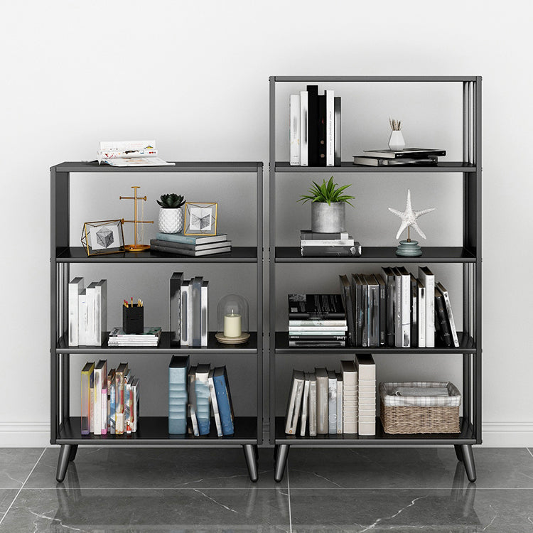 Modern Style Metal Bookshelf Black Open Back Bookcase for Home Office Clearhalo 'Bookcases' 'furn' 'furn_bookcases' 'Furniture' 'Office Furniture' 5350232