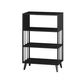 Modern Style Metal Bookshelf Black Open Back Bookcase for Home Office 31.5"L x 11.8"W x 42.5"H Clearhalo 'Bookcases' 'furn' 'furn_bookcases' 'Furniture' 'Office Furniture' 5350235
